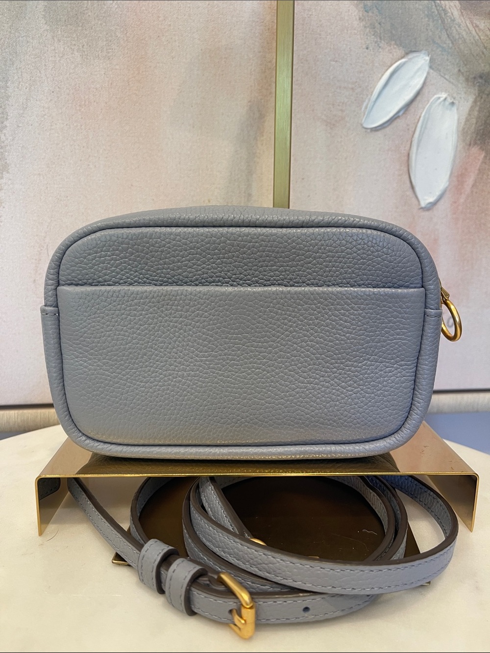 Tory Burch Pebbled Leather Crossbody in Slate Blue - Picture 5 of 7